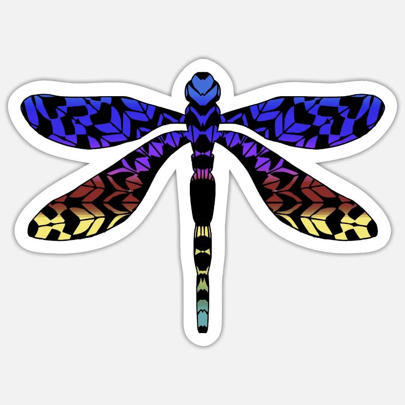 Libellule - Sticker taille S (10 x 10 cm) - blanc mat
