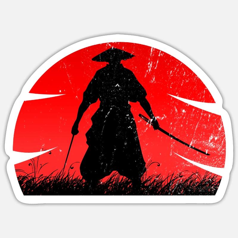 Samurai ronin - Sticker size S (10 x 10 cm) - white matte