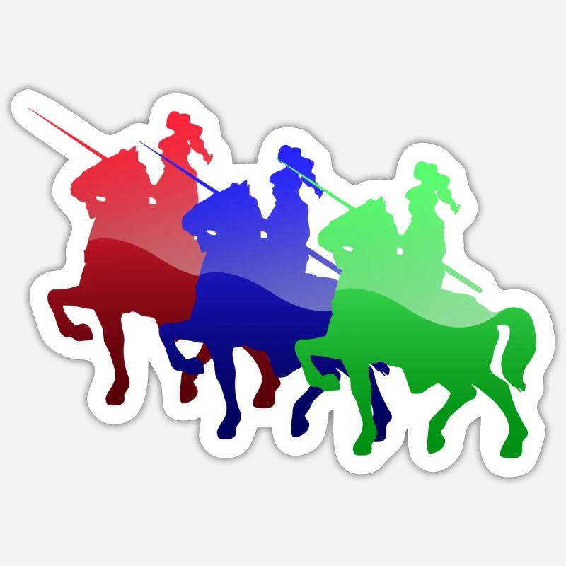 Mittelalterliche Ritter der Farbe - Sticker Größe S (10 x 10 cm) - Mattweiß