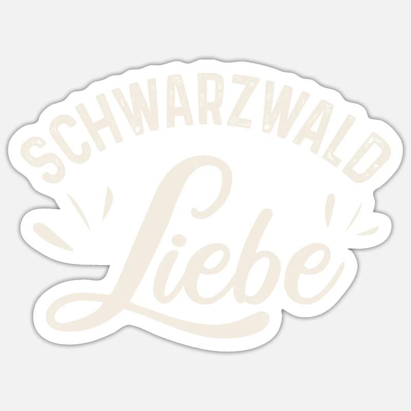 Schwarzwald Liebe - Sticker Größe S (10 x 10 cm) - Mattweiß