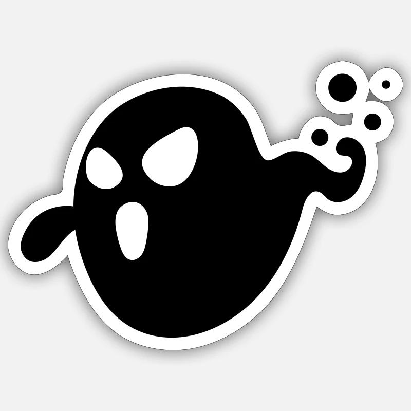 Casper 6 - Sticker taille S (10 x 10 cm) - blanc mat