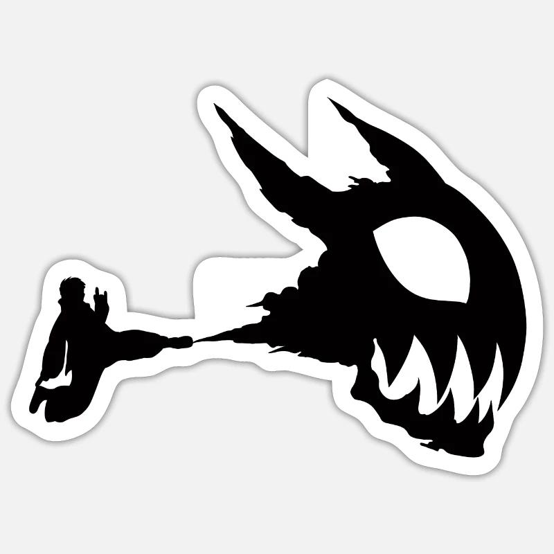 Fire Force, Anime-Silhouette. - Sticker Größe S (10 x 10 cm) - Mattweiß