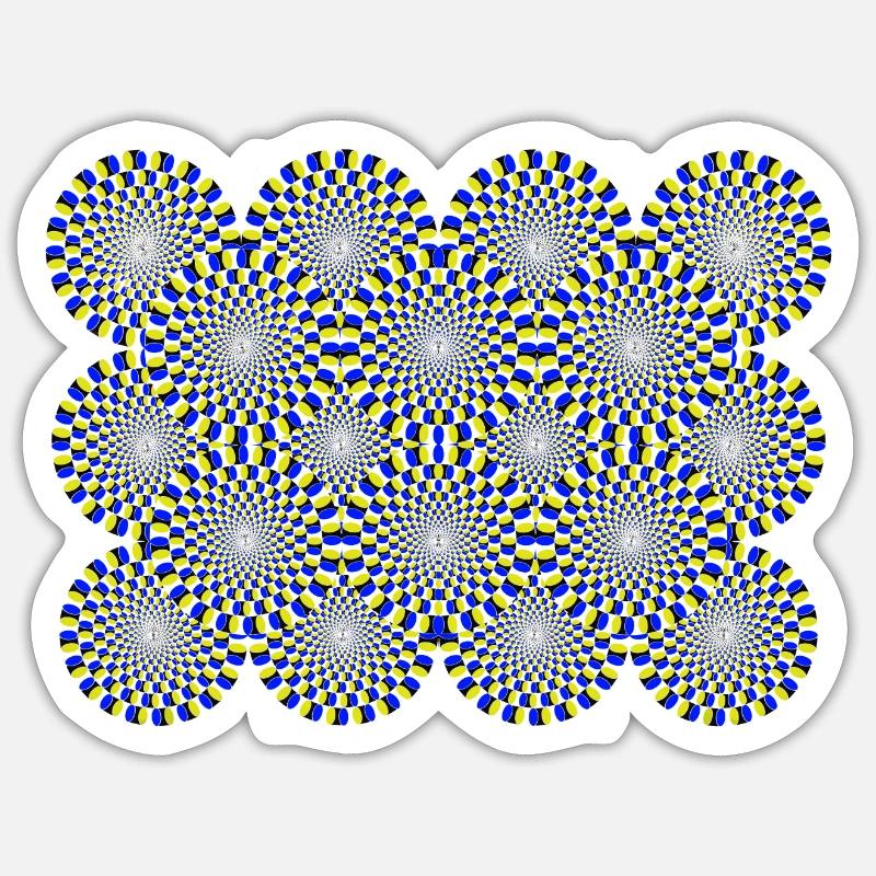 Illusion d'optique Illusion d'optique Psychédélique - Sticker taille S (10 x 10 cm) - blanc mat