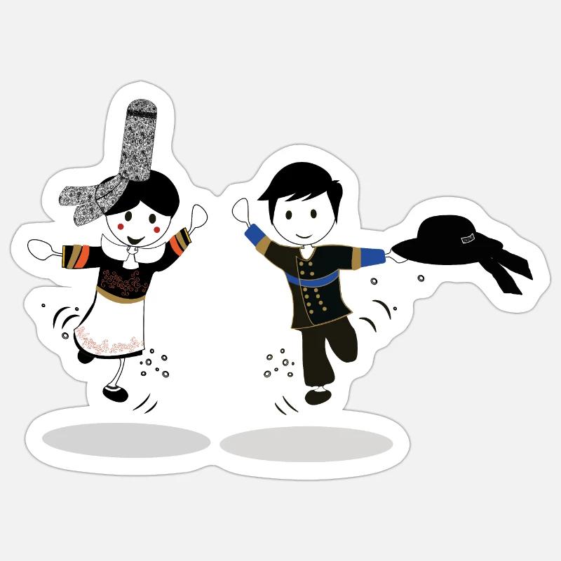 Breton characters - Sticker size S (10 x 10 cm) - white matte