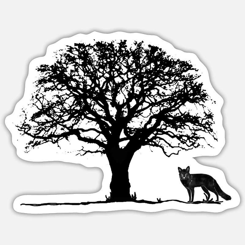 Tree, Fox Sticker size S (10 x 10 cm)