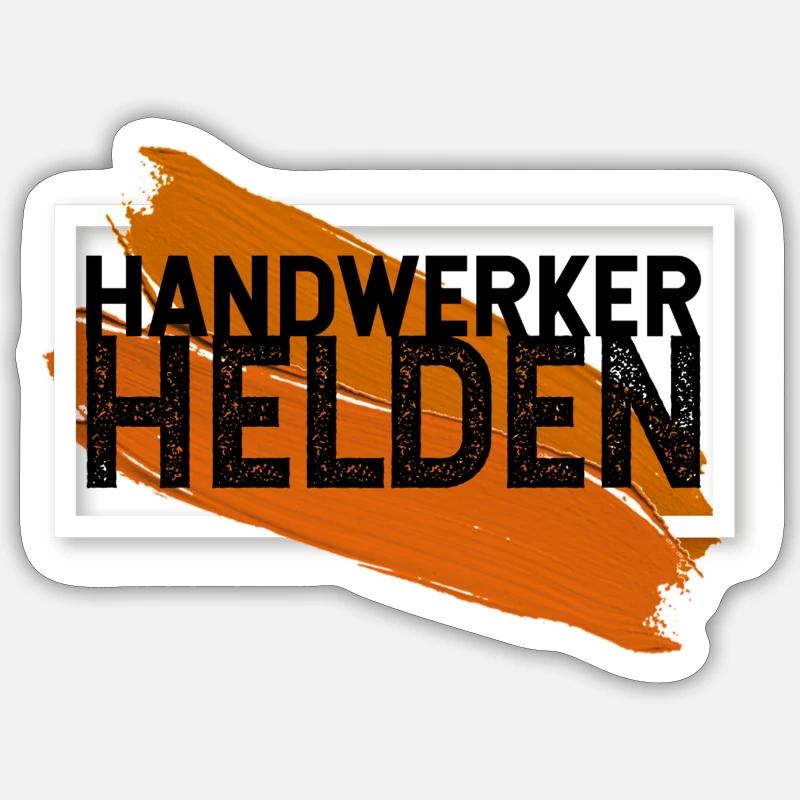 Handwerker Helden - Sticker Größe S (10 x 10 cm) - Mattweiß
