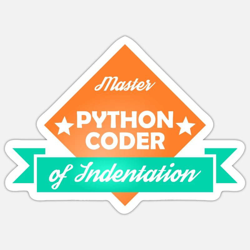 Python-Programmierer, Meister der Einrückung - Sticker Größe S (10 x 10 cm) - Mattweiß