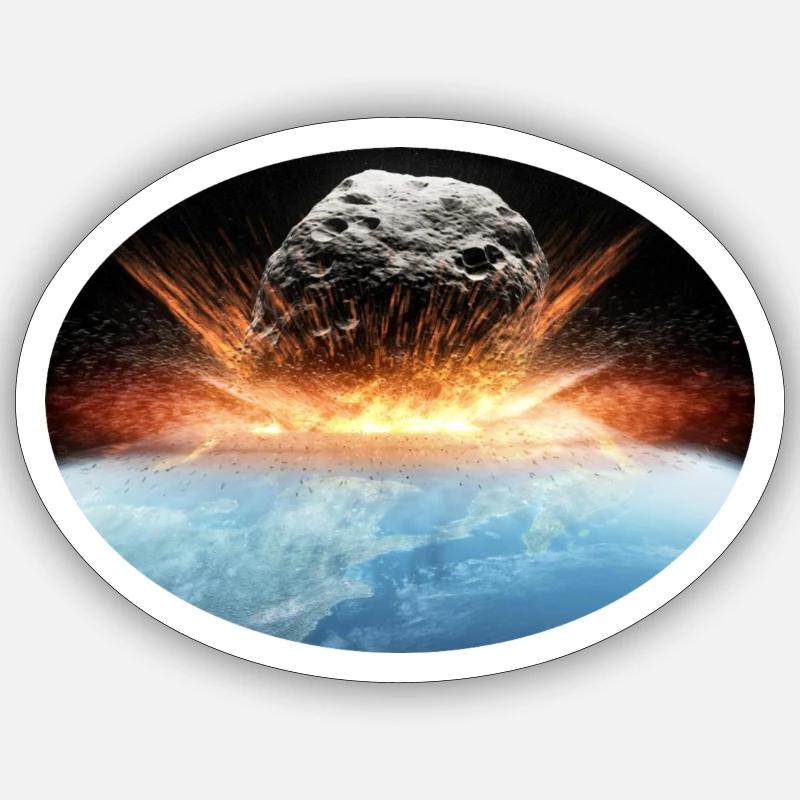Asteroid Erde Einschlag Sticker Größe S (10 x 10 cm)