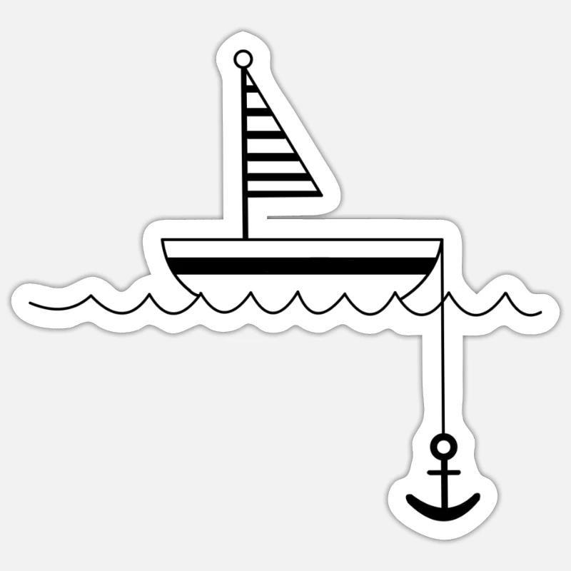 ship boat - Sticker size S (10 x 10 cm) - white matte