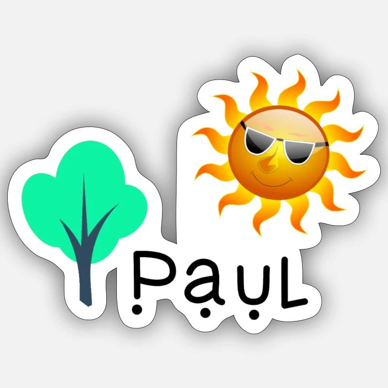 Paul - Sticker taille S (10 x 10 cm) - blanc mat
