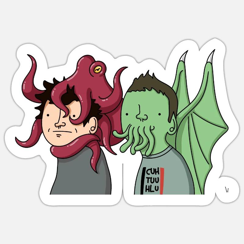 WANKTHULHU - Sticker size S (10 x 10 cm) - white matte
