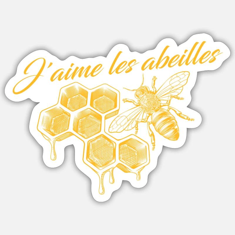 I like bees - Sticker size S (10 x 10 cm) - white matte