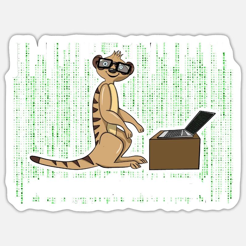 Computer Informatik Nerd Nerdmännchen für - Sticker Größe S (10 x 10 cm) - Mattweiß
