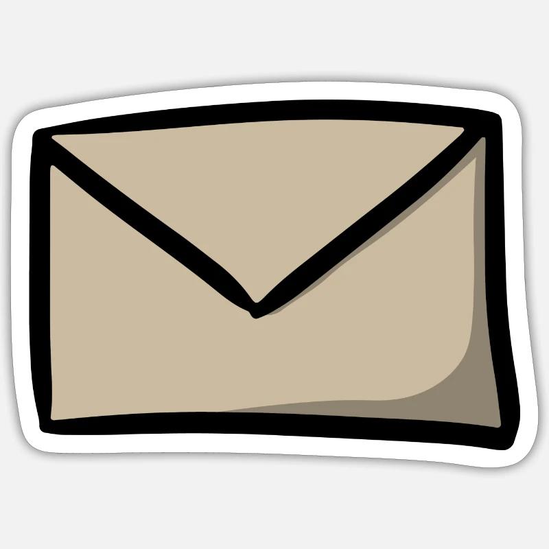 Briefsymbol Nachricht E-Mail Brief Sendung - Sticker Größe S (10 x 10 cm) - Mattweiß