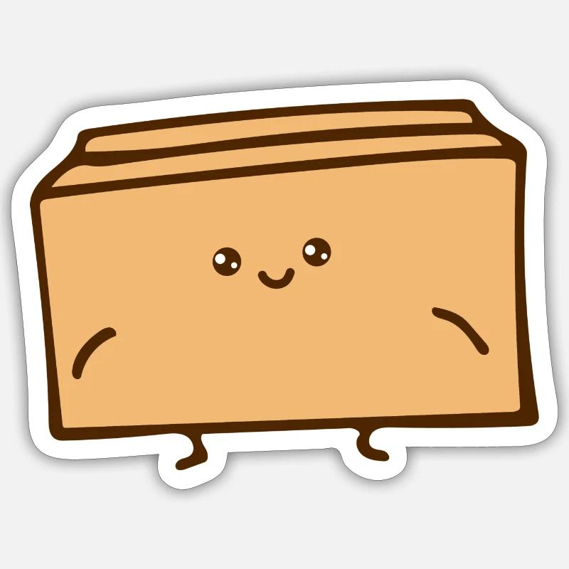 Cardboard - Funny - Packaging - Sticker size S (10 x 10 cm) - white matte
