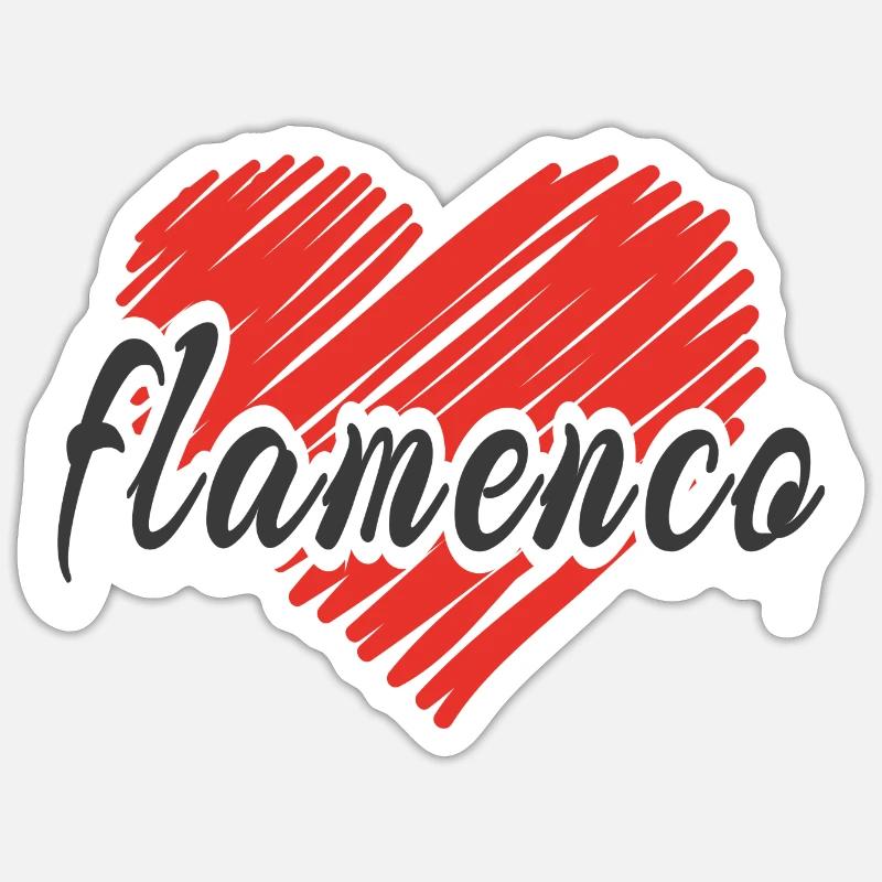 Flamenco - Sticker size S (10 x 10 cm) - white matte