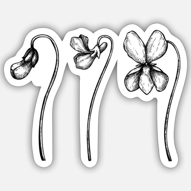 Violets - Sticker size S (10 x 10 cm) - white matte