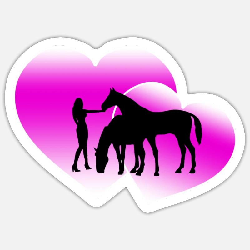 horses - Sticker size S (10 x 10 cm) - white matte