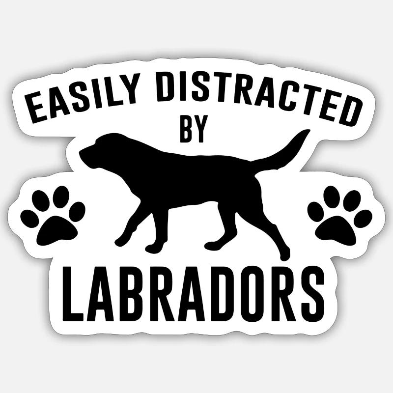 Labrador - Sticker taille S (10 x 10 cm) - blanc mat