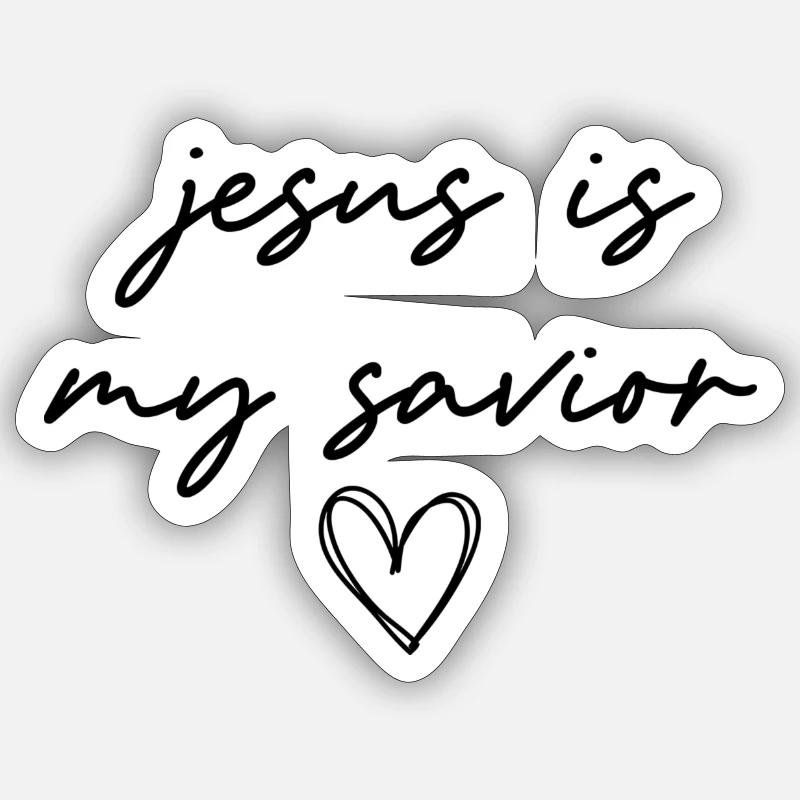 jesus is my savior - Sticker size S (10 x 10 cm) - white matte