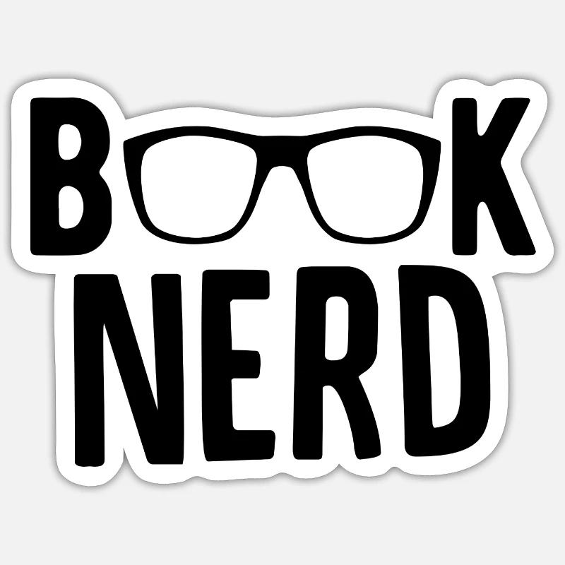 Book Nerd - Sticker size S (10 x 10 cm) - white matte