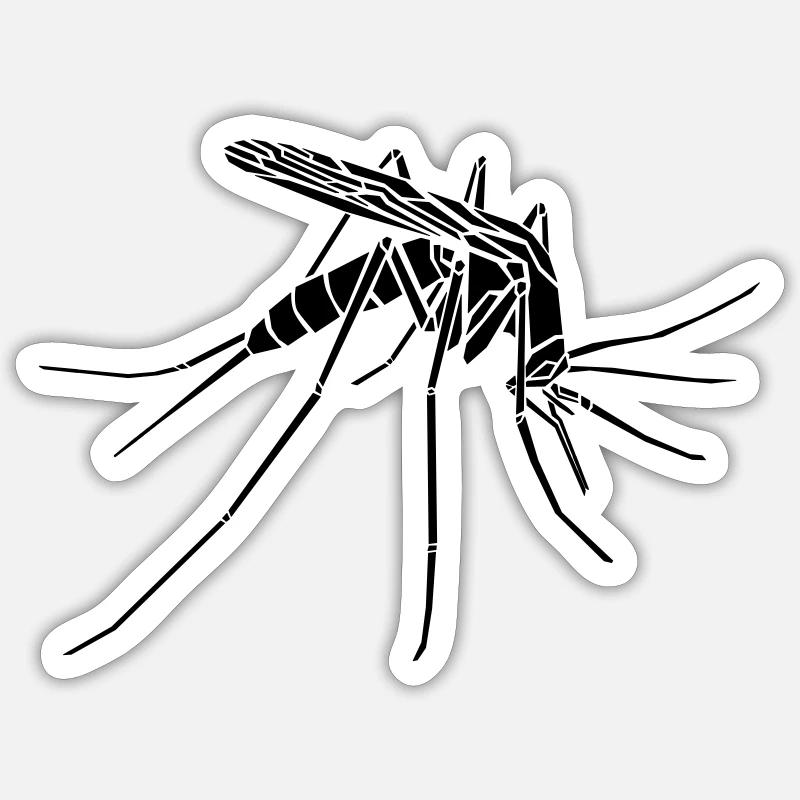 Mücke / Mosquito - Sticker Größe S (10 x 10 cm) - Mattweiß