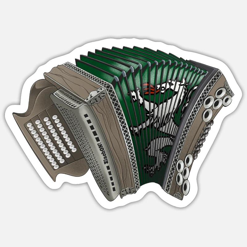 Styrian Harmonica - Styria | Ziach ON! - Sticker size S (10 x 10 cm) - white matte