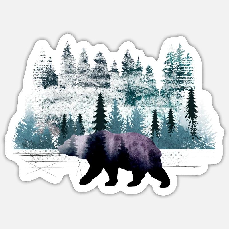 Bear on the move Sticker size S (10 x 10 cm)