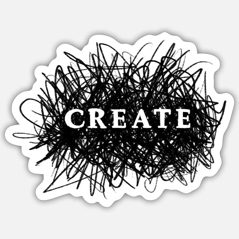 Create - Sticker Größe S (10 x 10 cm) - Mattweiß