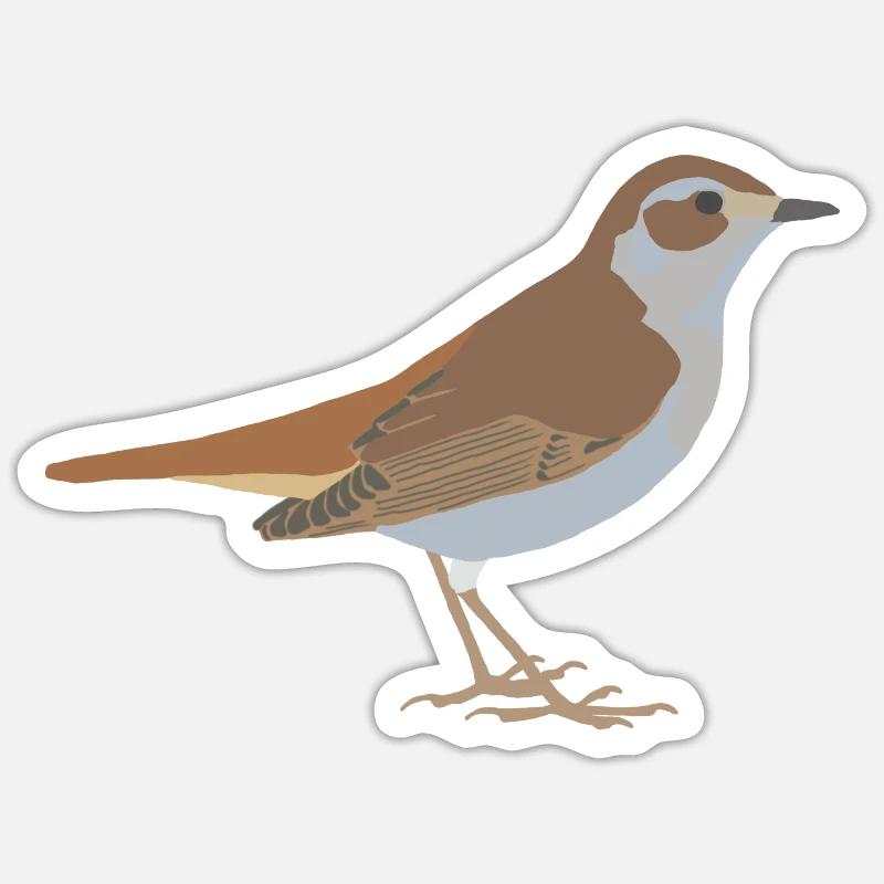 nightingale - Sticker size S (10 x 10 cm) - white matte