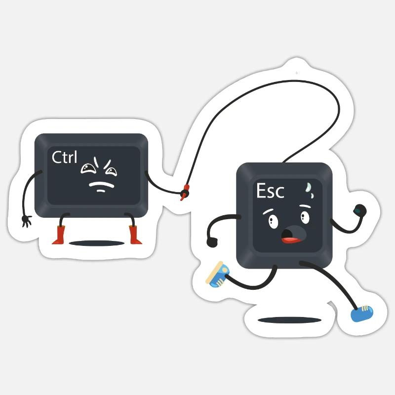 Ctrl Esc - Sticker taille S (10 x 10 cm) - blanc mat