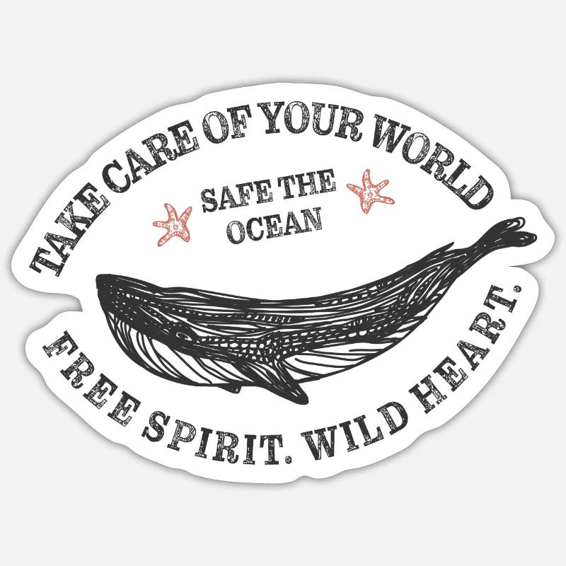 Safe the Ocean - Sticker size S (10 x 10 cm) - white matte
