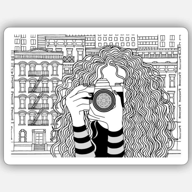 Photography - Sticker taille S (10 x 10 cm) - blanc mat