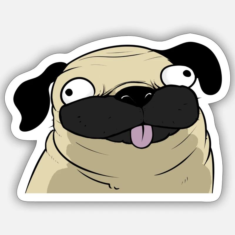 Pug - Sticker size S (10 x 10 cm) - white matte