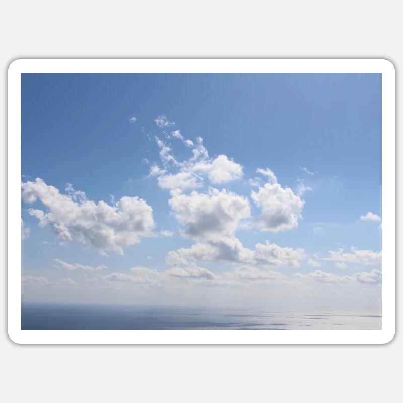 Awesome Blue Sky Clouds Pattern - Summer Vacation Sticker size S (10 x 10 cm)