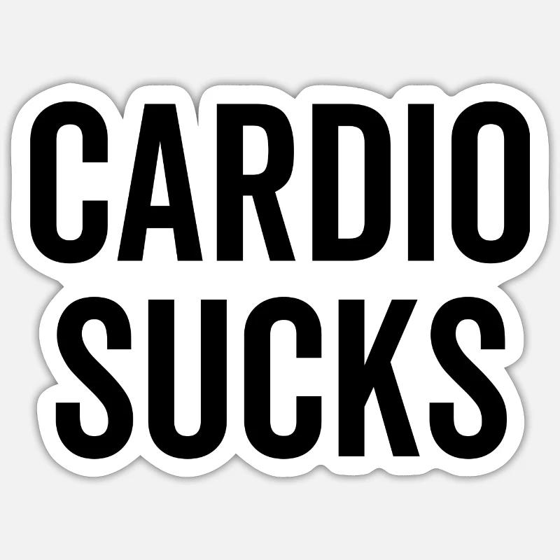 Cardio Suce - Sticker taille S (10 x 10 cm) - blanc mat