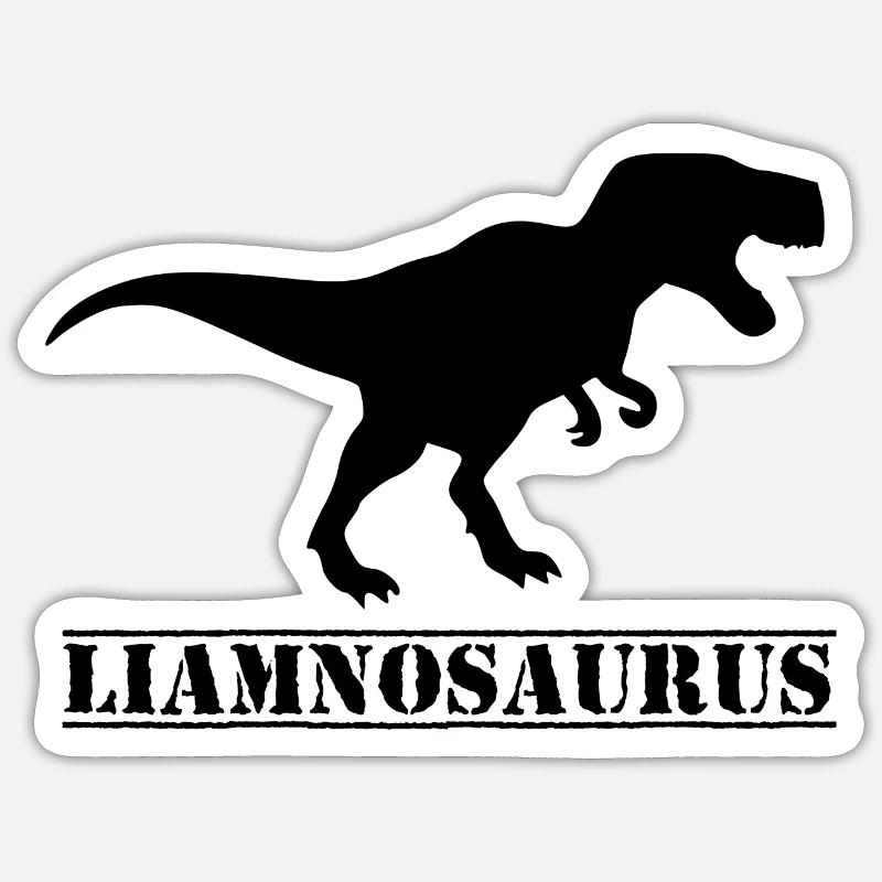 Liam Dinosaurier - Sticker Größe S (10 x 10 cm) - Mattweiß