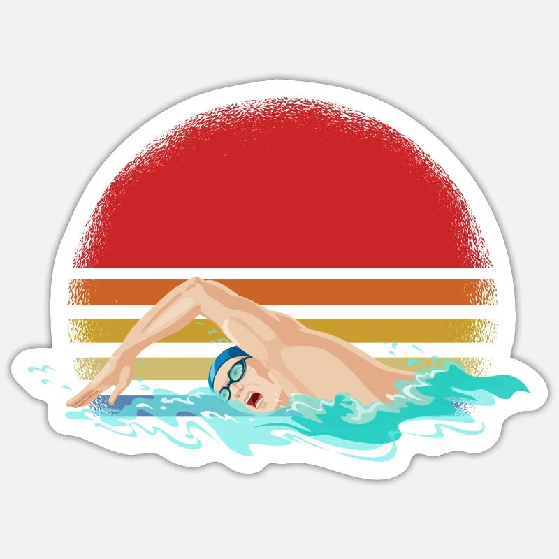 Natation - Sticker taille S (10 x 10 cm) - blanc mat