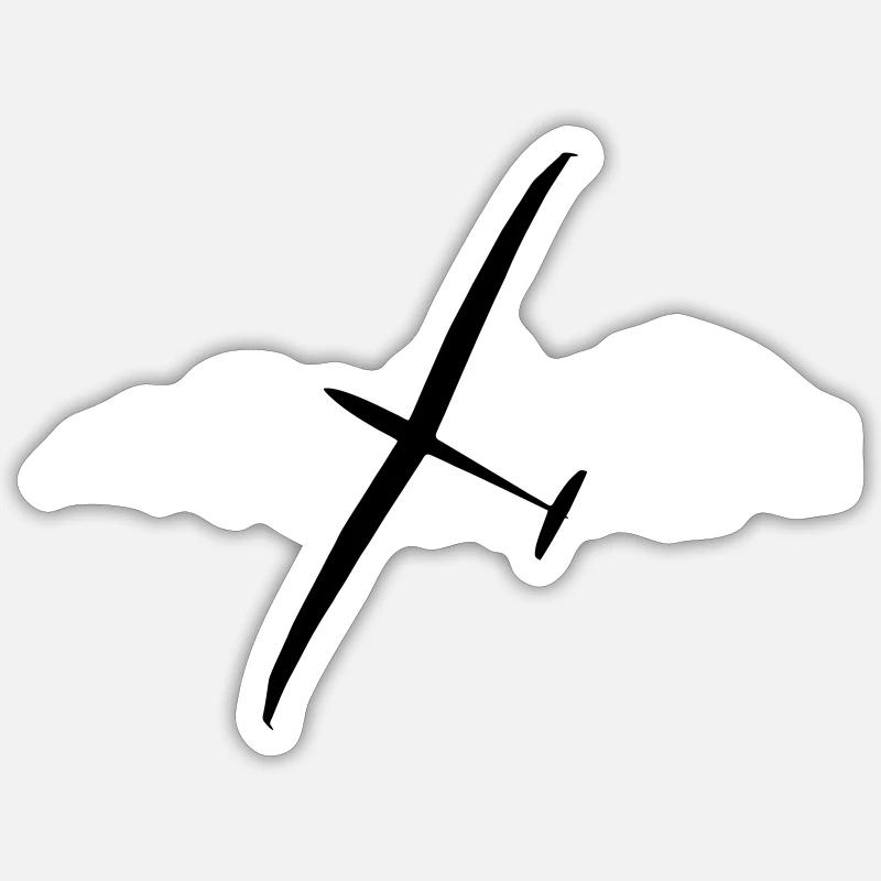 Glider Glider Glider Pilot Pilot Sticker size S (10 x 10 cm)