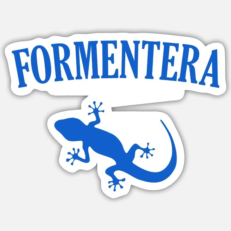 Formentera Lizard Logo - Sticker size S (10 x 10 cm) - white matte