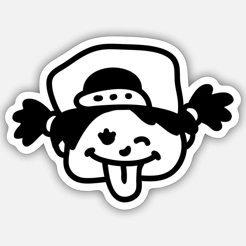 Freches Mädchen - line Sticker Größe S (10 x 10 cm)