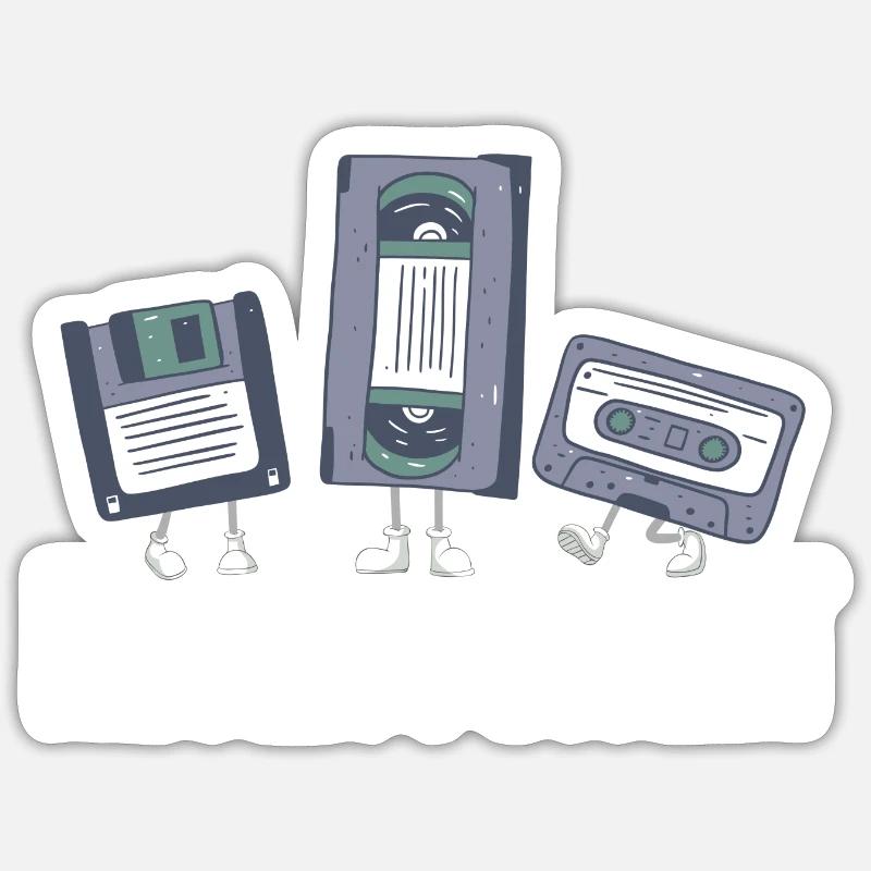 Never Forget 80s 90s Retro Technology Floppy Sticker size S (10 x 10 cm)