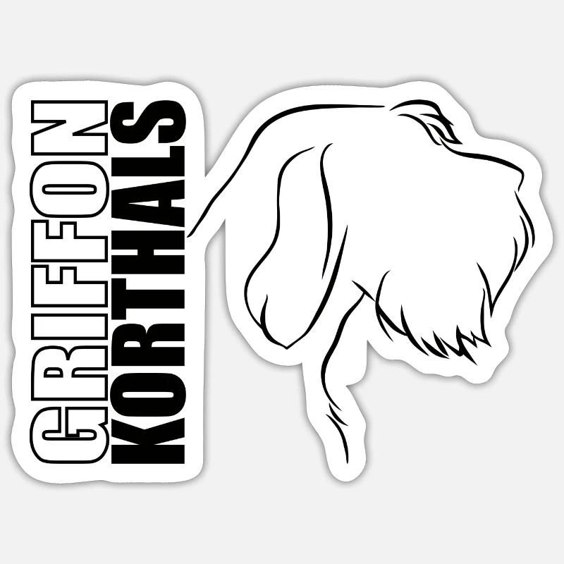 GRIFFON KORTHALS Hund Hunde Jagdhund Wilsigns - Sticker Größe S (10 x 10 cm) - Mattweiß