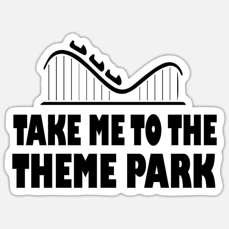 Rollercoaster Achterbahn - Sticker Größe S (10 x 10 cm) - Mattweiß