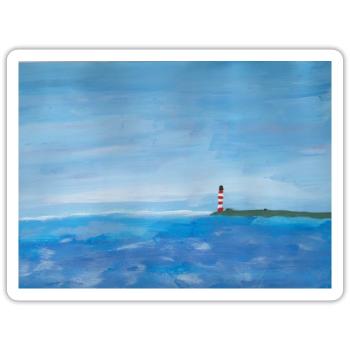 Meer Küste Leuchtturm Malerei - Sticker Größe S (10 x 10 cm) - Mattweiß - Vorne