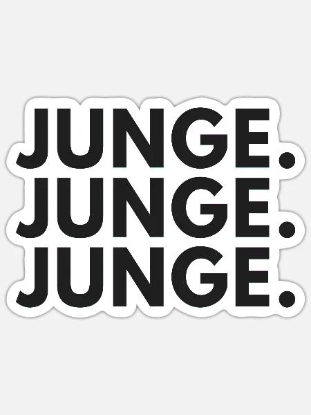 Junge Junge Junge lustiges Statement Kranplätze - Sticker Größe S (10 x 10 cm) - Mattweiß