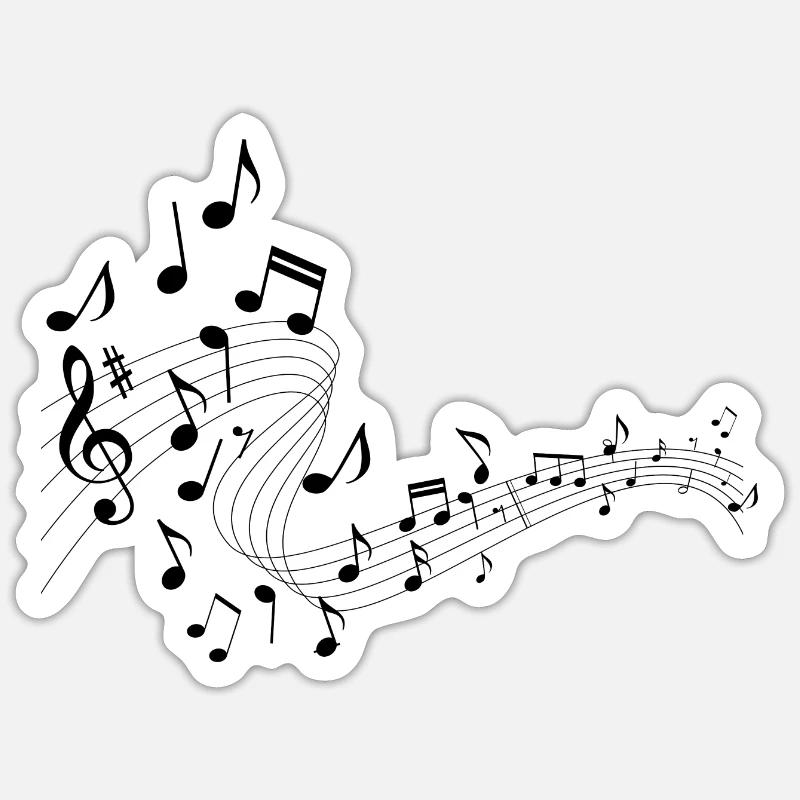Music notes - Sticker size S (10 x 10 cm) - white matte