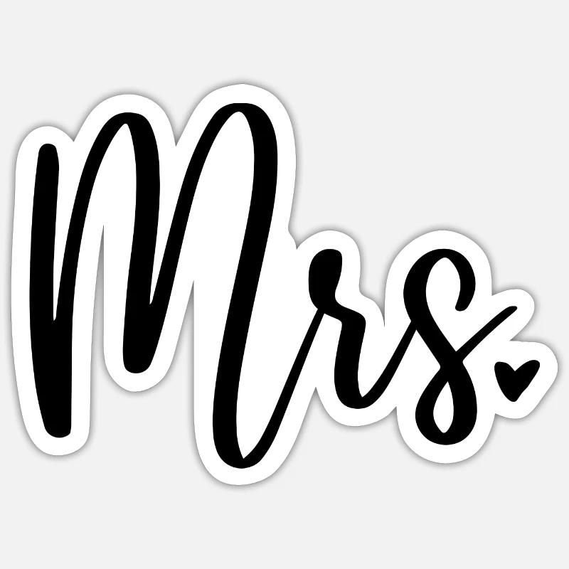 Mrs. Design Wedding Wedding - Sticker size S (10 x 10 cm) - white matte