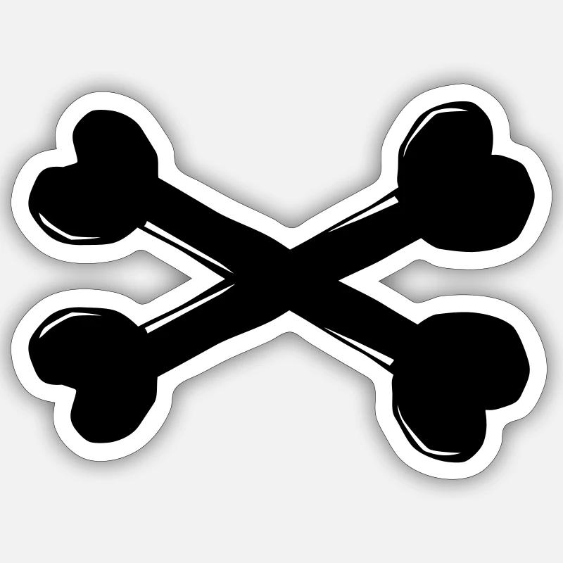Bone Cross Dog Symbol - Sticker size S (10 x 10 cm) - white matte