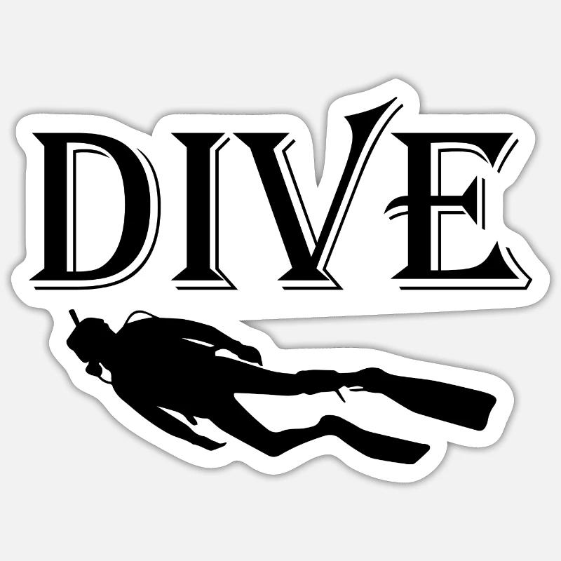 Diving Dive Dive - Sticker size S (10 x 10 cm) - white matte